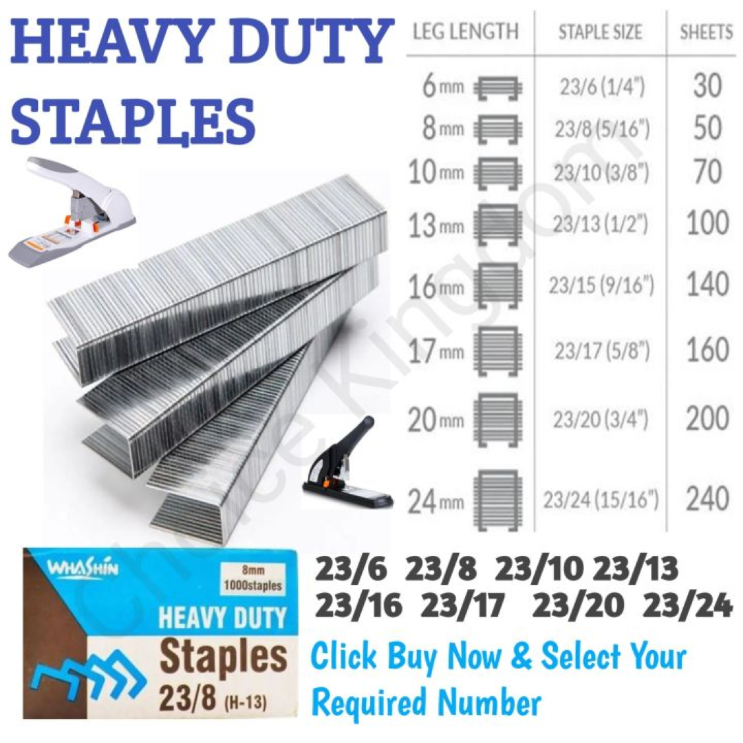 Heavy duty Staples 23/8 Bx=10sbx HD-1208